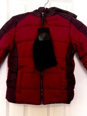 Kids Puffer Jacket in Burgundy - Lightweight Warmth